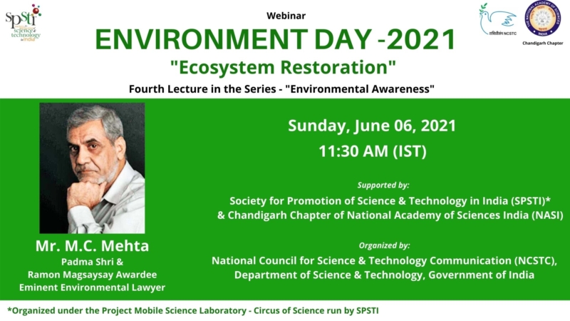 Padma Shri Awardee M.C. Mehta spoken on Ecosystem Restoration – Society ...